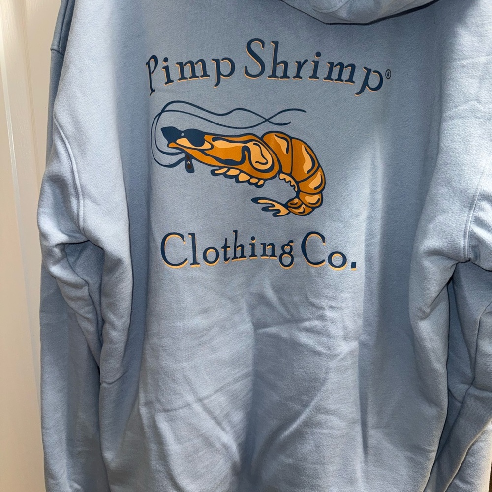 Pimp Shrimp Clothing Co. Blue Hoodie